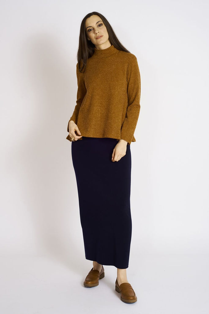 Ashmore Sweater Knit Mock Neck Top #ASH-MCK-1…-4013 Navy - Code Vitesse
